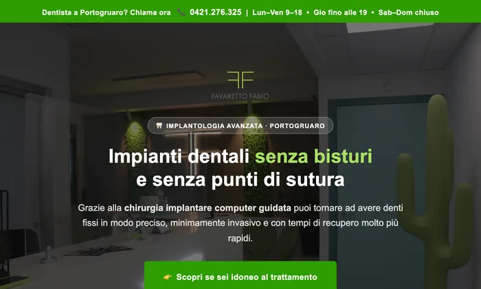 Anteprima landing Studio Favaretto
